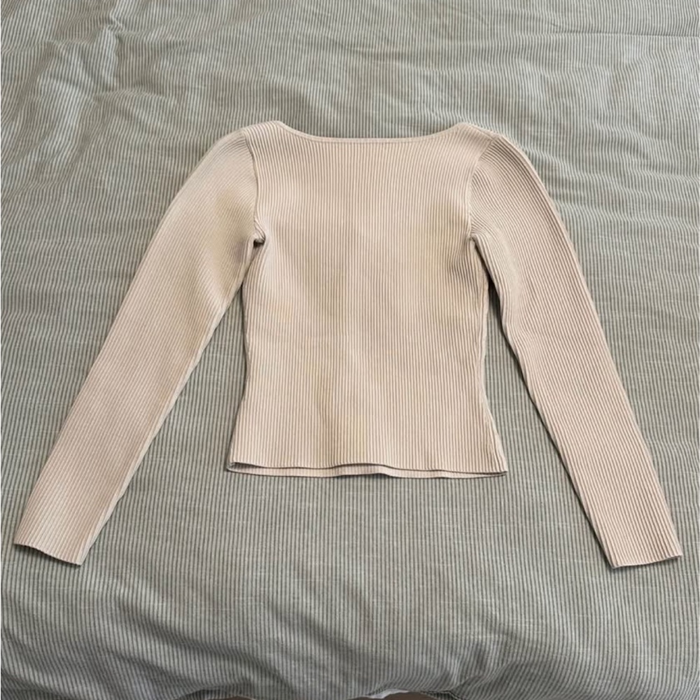 Aritzia Sculpt Knit Sweetheart Long Sleeve Top - Picture 3 of 4